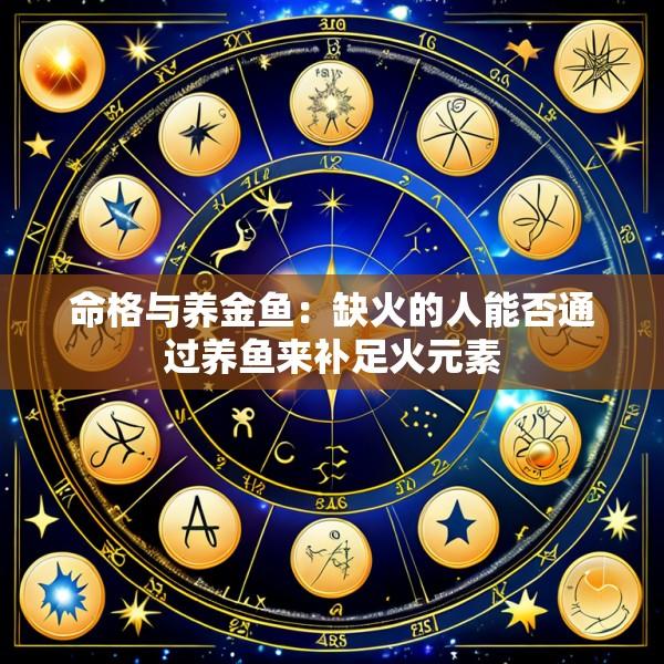 命格与养金鱼：缺火的人能否通过养鱼来补足火元素