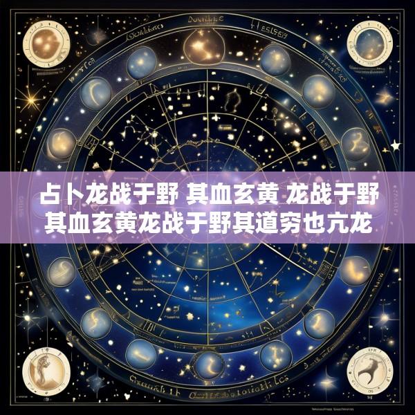 占卜龙战于野 其血玄黄 龙战于野其血玄黄龙战于野其道穷也亢龙有悔盈不可久