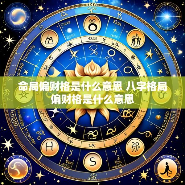 命局偏财格是什么意思 八字格局偏财格是什么意思