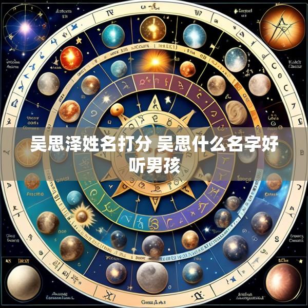 吴思泽姓名打分 吴思什么名字好听男孩