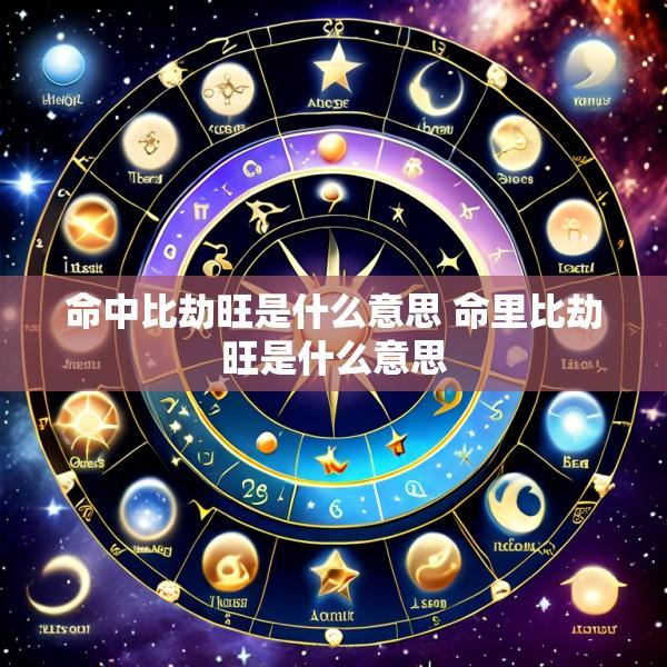 命中比劫旺是什么意思 命里比劫旺是什么意思