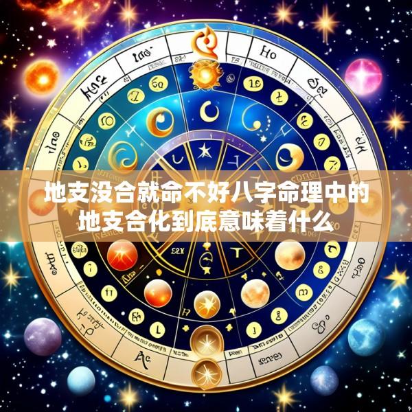 地支没合就命不好八字命理中的地支合化到底意味着什么