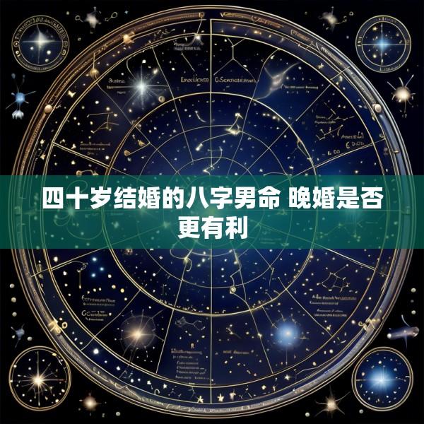 四十岁结婚的八字男命 晚婚是否更有利