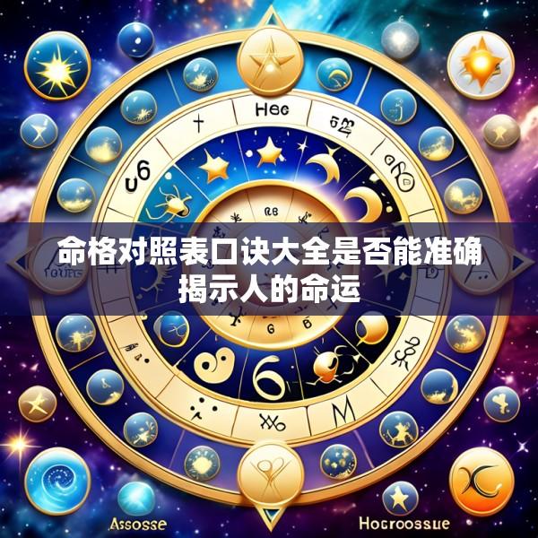 命格对照表口诀大全是否能准确揭示人的命运