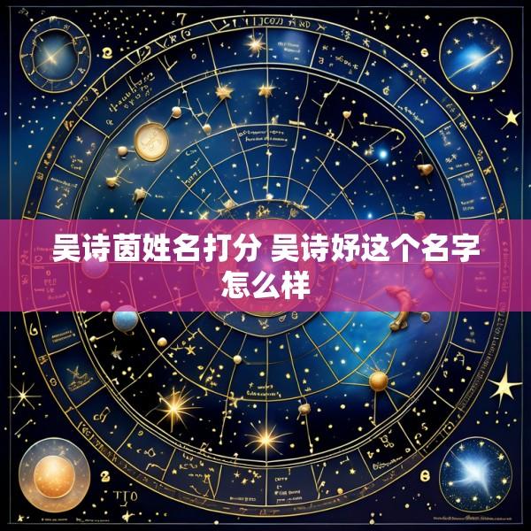 吴诗茵姓名打分 吴诗妤这个名字怎么样