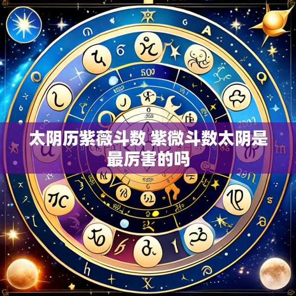 太阴历紫薇斗数 紫微斗数太阴是最厉害的吗