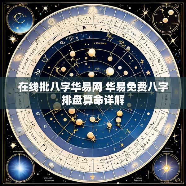 在线批八字华易网 华易免费八字排盘算命详解