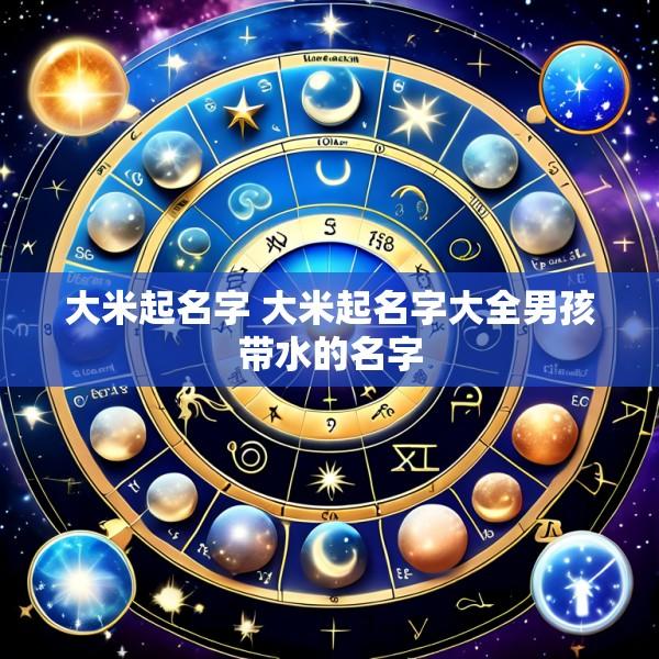 大米起名字 大米起名字大全男孩带水的名字