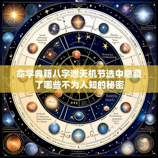 命学典籍八字泄天机节选中隐藏了哪些不为人知的秘密