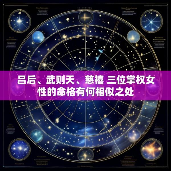 吕后、武则天、慈禧 三位掌权女性的命格有何相似之处