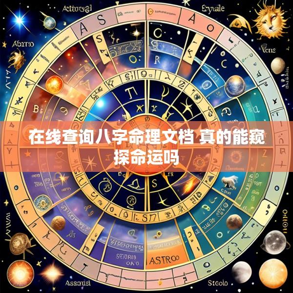 在线查询八字命理文档 真的能窥探命运吗