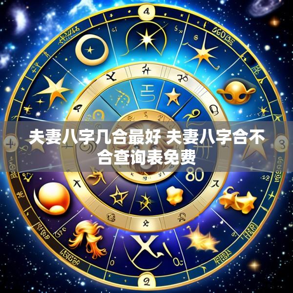夫妻八字几合最好 夫妻八字合不合查询表免费