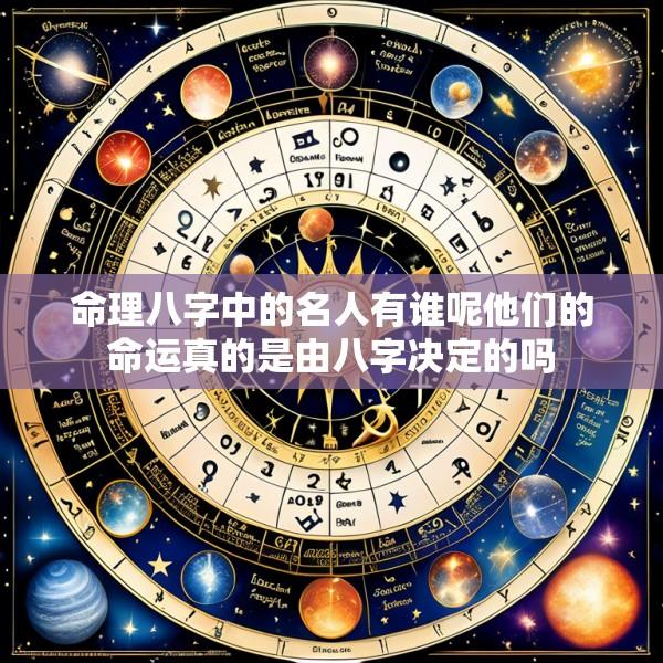 命理八字中的名人有谁呢他们的命运真的是由八字决定的吗