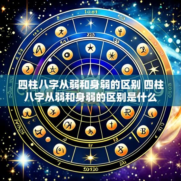 四柱八字从弱和身弱的区别 四柱八字从弱和身弱的区别是什么
