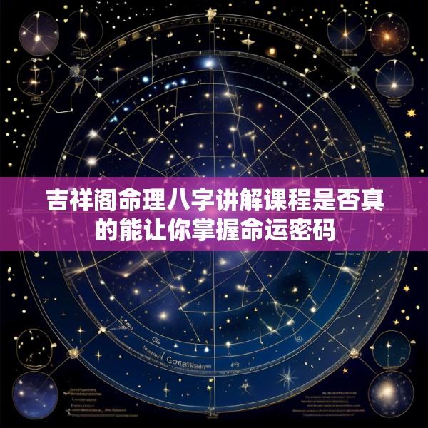 吉祥阁命理八字讲解课程是否真的能让你掌握命运密码