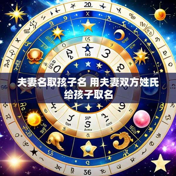 夫妻名取孩子名 用夫妻双方姓氏给孩子取名