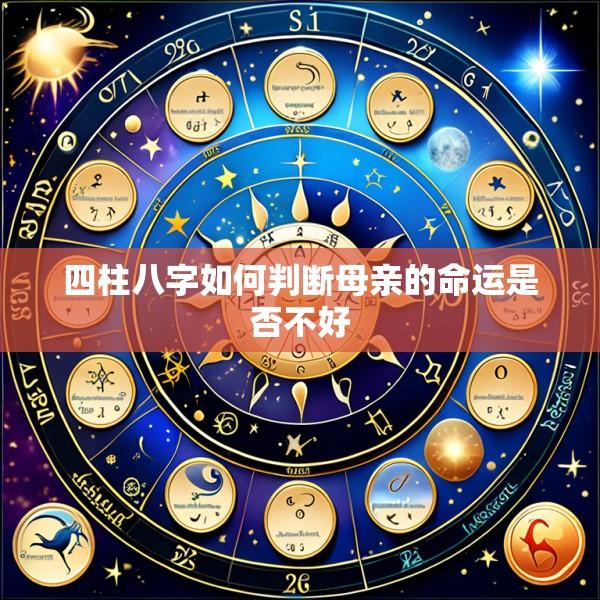 四柱八字如何判断母亲的命运是否不好