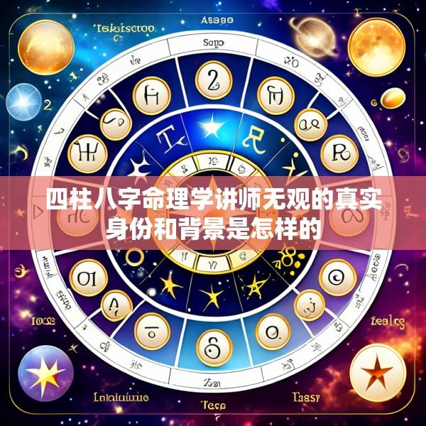 四柱八字命理学讲师无观的真实身份和背景是怎样的