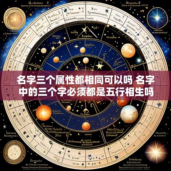 名字三个属性都相同可以吗 名字中的三个字必须都是五行相生吗