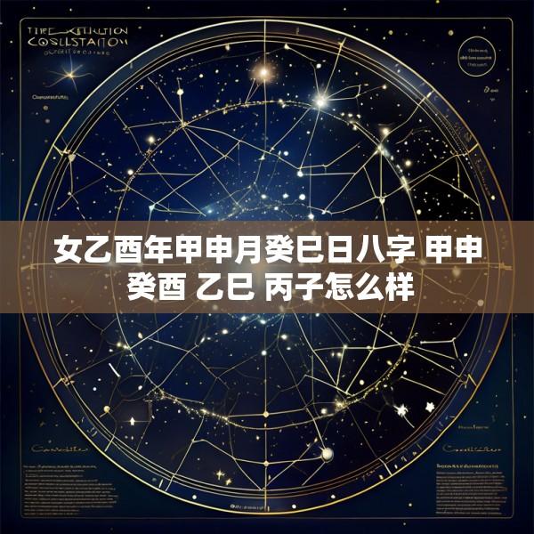 女乙酉年甲申月癸巳日八字 甲申 癸酉 乙巳 丙子怎么样