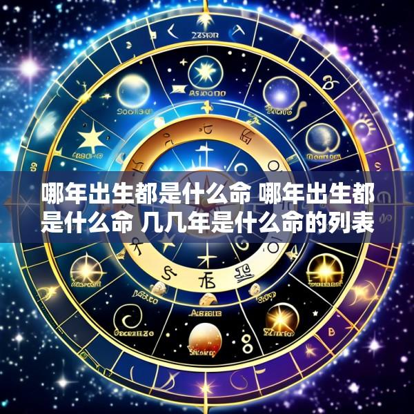 哪年出生都是什么命 哪年出生都是什么命 几几年是什么命的列表
