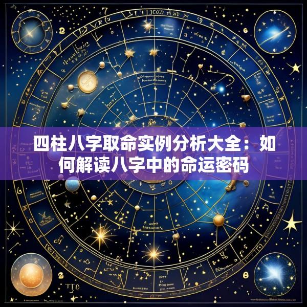 四柱八字取命实例分析大全：如何解读八字中的命运密码