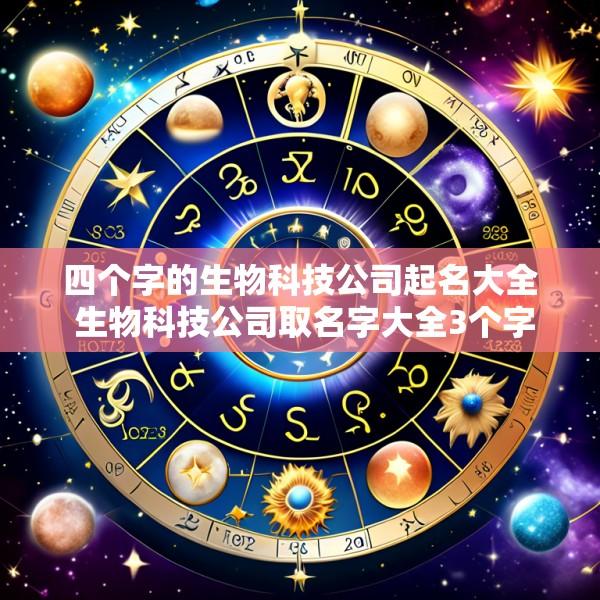 四个字的生物科技公司起名大全 生物科技公司取名字大全3个字免费