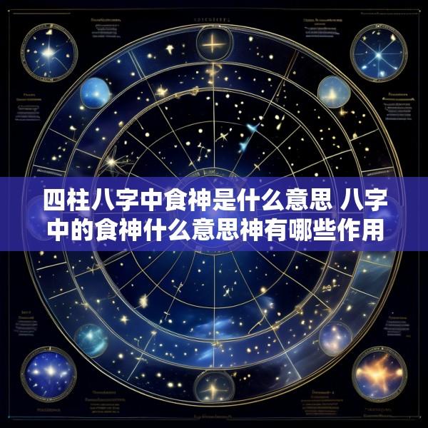 四柱八字中食神是什么意思 八字中的食神什么意思神有哪些作用