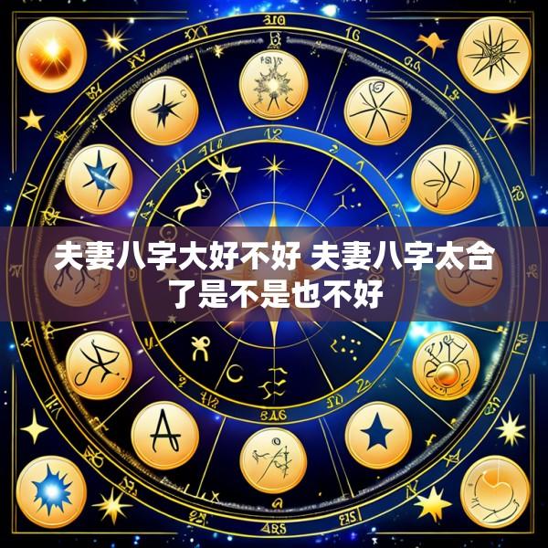夫妻八字大好不好 夫妻八字太合了是不是也不好