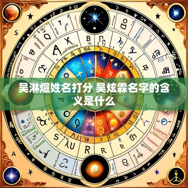 吴淋煊姓名打分 吴炫霖名字的含义是什么