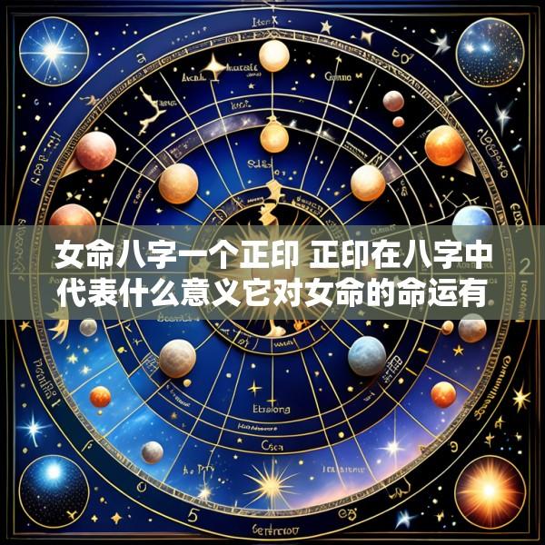 女命八字一个正印 正印在八字中代表什么意义它对女命的命运有何影响