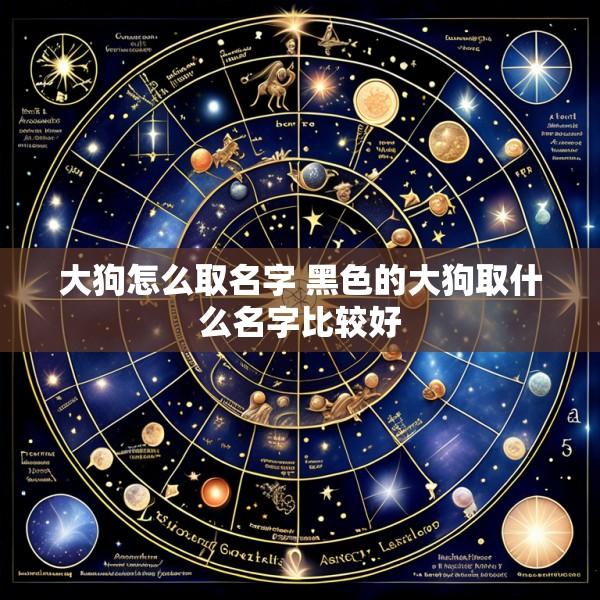 大狗怎么取名字 黑色的大狗取什么名字比较好