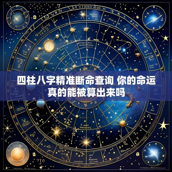 四柱八字精准断命查询 你的命运真的能被算出来吗