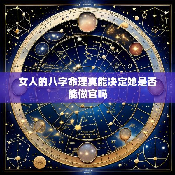 女人的八字命理真能决定她是否能做官吗