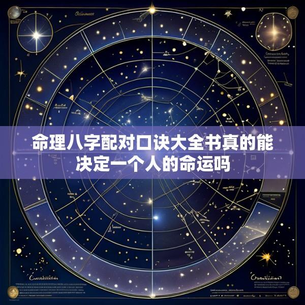 命理八字配对口诀大全书真的能决定一个人的命运吗
