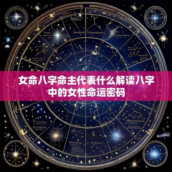 女命八字命主代表什么解读八字中的女性命运密码