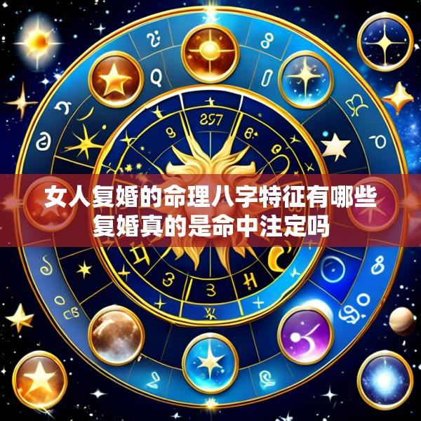 女人复婚的命理八字特征有哪些复婚真的是命中注定吗