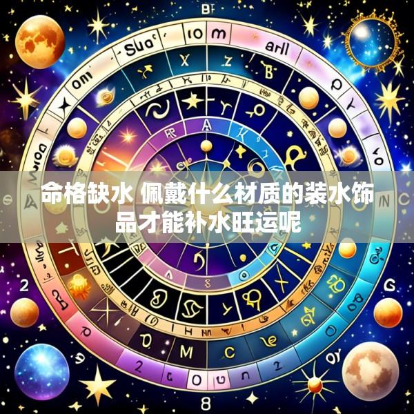 命格缺水 佩戴什么材质的装水饰品才能补水旺运呢