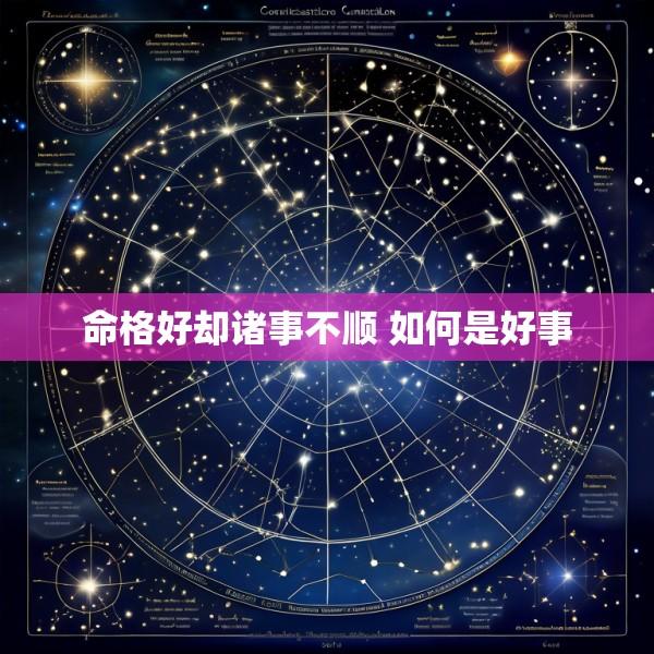 命格好却诸事不顺 如何是好事
