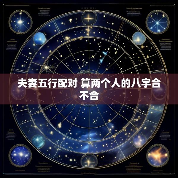 夫妻五行配对 算两个人的八字合不合