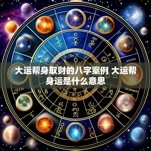 大运帮身取财的八字案例 大运帮身运是什么意思