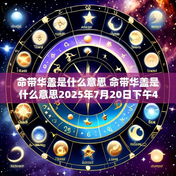 命带华盖是什么意思 命带华盖是什么意思2025年7月20日下午4点46分的四柱