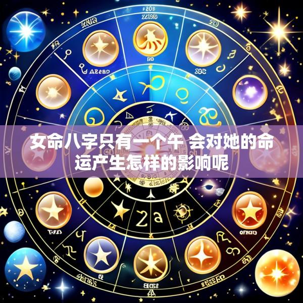 女命八字只有一个午 会对她的命运产生怎样的影响呢