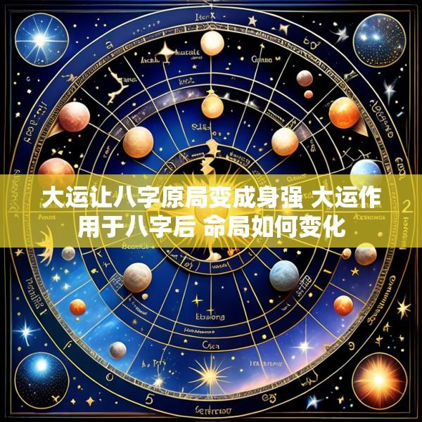 大运让八字原局变成身强 大运作用于八字后 命局如何变化