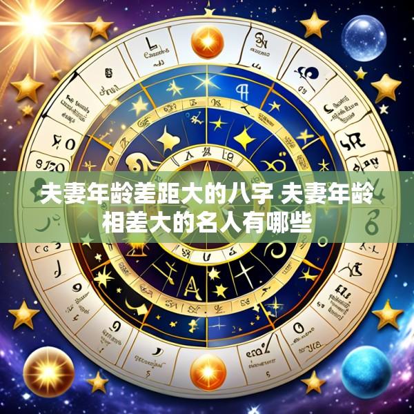 夫妻年龄差距大的八字 夫妻年龄相差大的名人有哪些