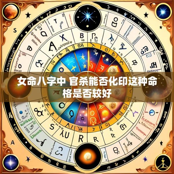 女命八字中 官杀能否化印这种命格是否较好