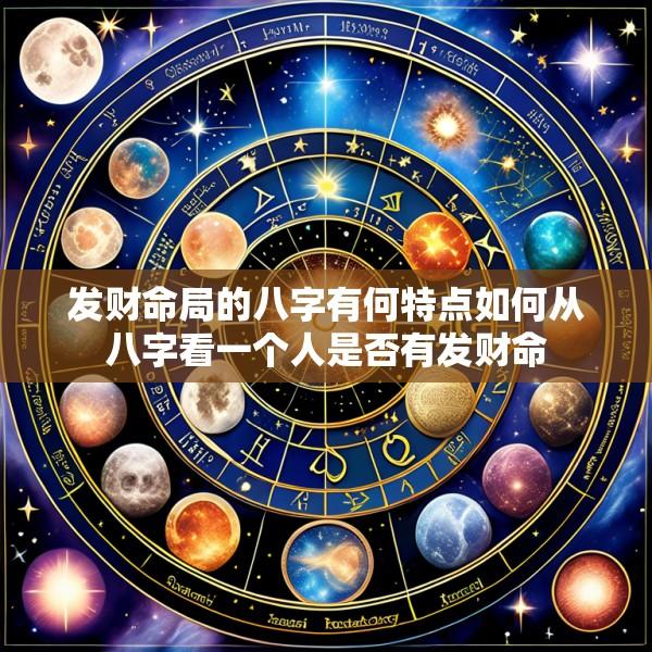 发财命局的八字有何特点如何从八字看一个人是否有发财命