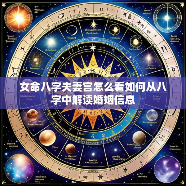 女命八字夫妻宫怎么看如何从八字中解读婚姻信息