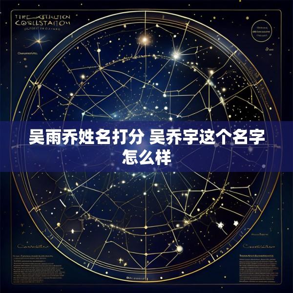 吴雨乔姓名打分 吴乔宇这个名字怎么样