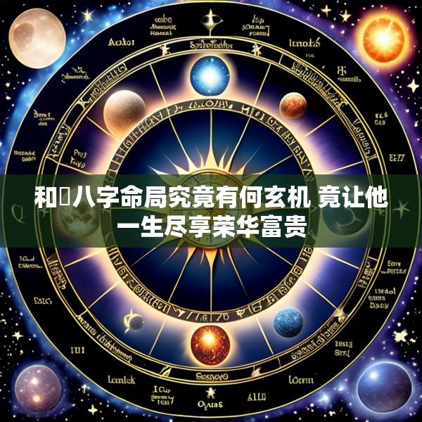 和珅八字命局究竟有何玄机 竟让他一生尽享荣华富贵